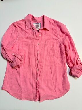 SO bubblegum pink Cotton batist lightweight buttondown shirt, sz L (runs small)